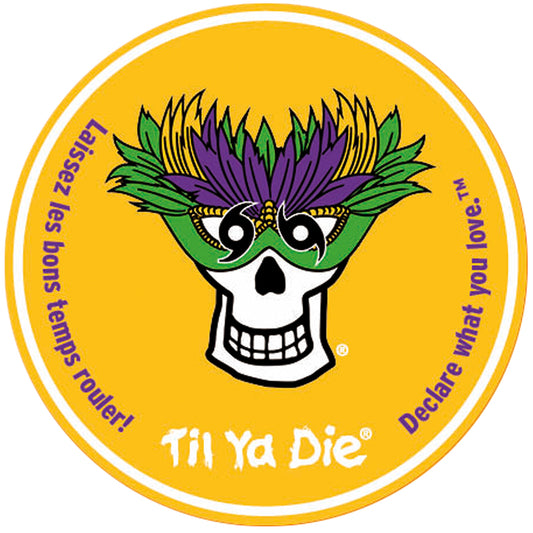 Mardi Gras Skull Mask Sticker