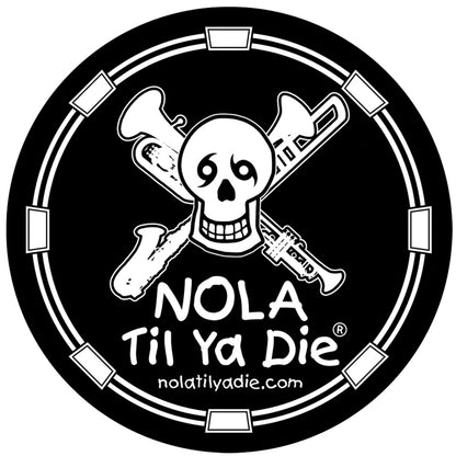 Nola Til Ya Die Skull w/ Instruments Sticker
