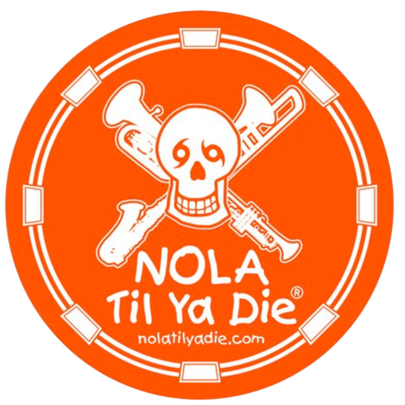 Nola Til Ya Die Skull w/ Instruments Sticker