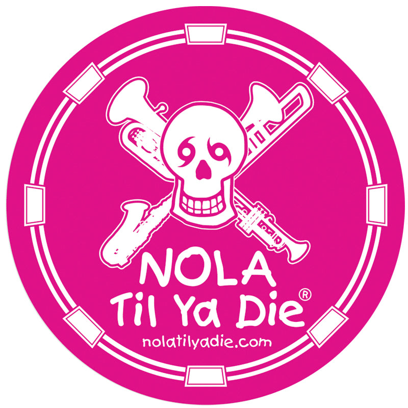 Nola Til Ya Die Skull w/ Instruments Sticker