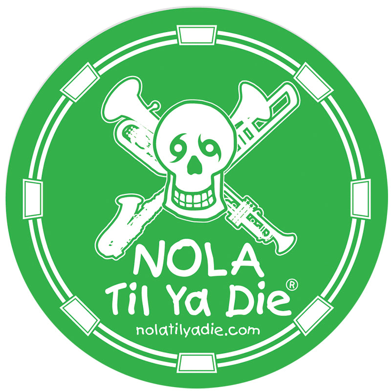 Nola Til Ya Die Skull w/ Instruments Sticker