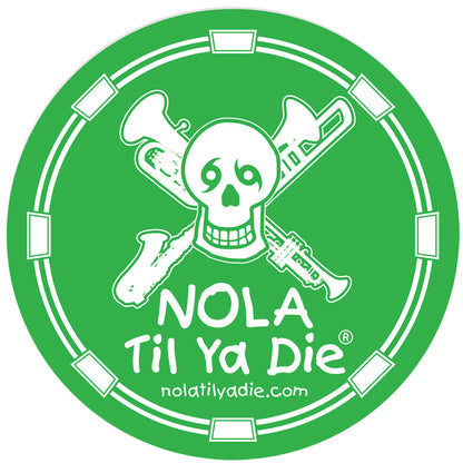 Nola Til Ya Die Skull w/ Instruments Sticker