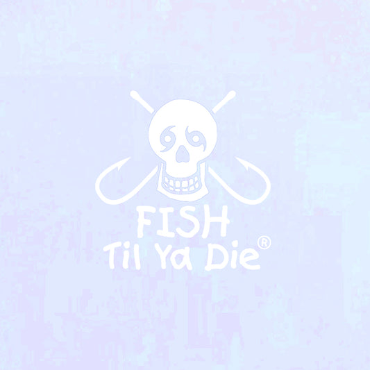 Fish Til Ya Die Skull w/ Fish Hooks Decal