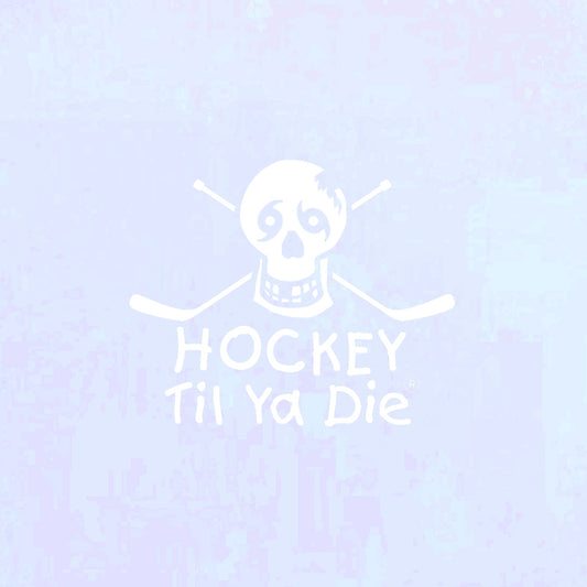 Hockey Til Ya Die Skull w/ Hockey Sticks Decal
