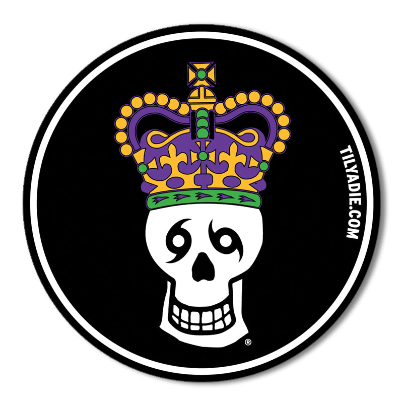 Mardi Gras Skull King Sticker
