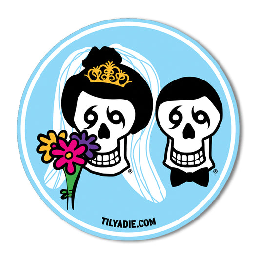 Skull Bride Groom Sticker